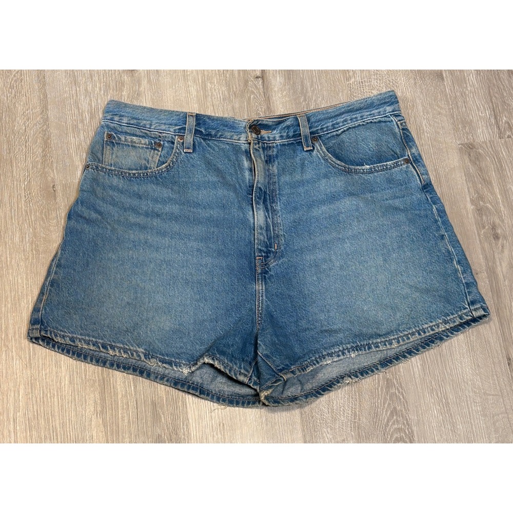 Levis Premium High Loose Shorts Womens 32 Blue Denim High Waisted